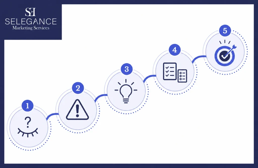 Five stages of buyer awareness in B2B marketing, from unaware to ready to buy